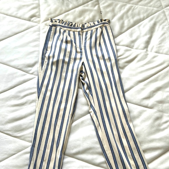 Express Pants - Blue and cream striped pants